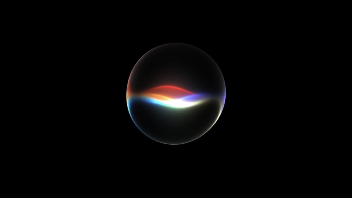Apple iPhone displaying Siri AI interface with various new features highlighted.