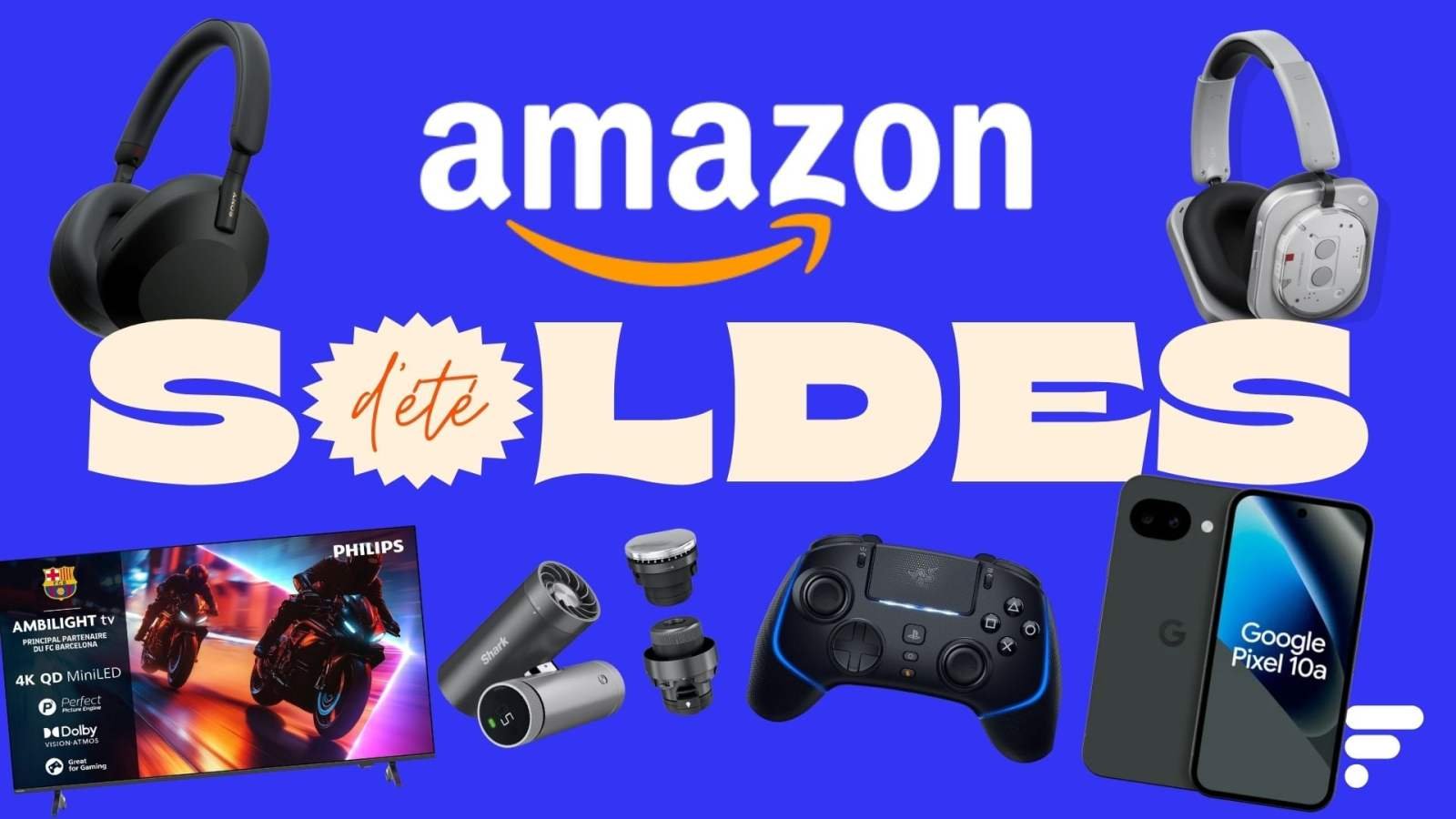 Dernière Ligne Droite des Soldes Amazon : Les Offres Tech Incontournables à Saisir d'Urgence ! 3 Sélection d'offres high-tech en promotion sur Amazon pour la dernière journée des soldes d'été, avec des écouteurs, un casque, une manette de jeu, une carte microSD et une barre de son.