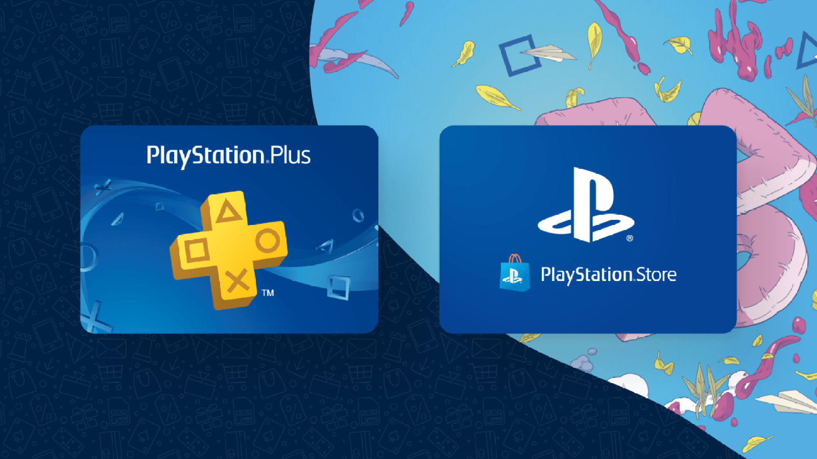 Logo PlayStation Plus avec une manette DualSense et des symboles PlayStation, illustrant l'offre de réduction de Sony.