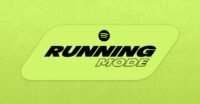 Spotify Running Mode user interface showing personalized music selection and workout settings.