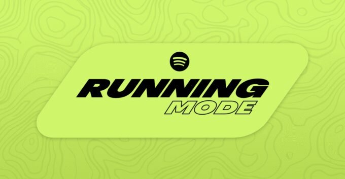 Spotify Running Mode user interface showing personalized music selection and workout settings.