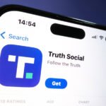 Truth Social logo with an overlay representing data flow or API integration.