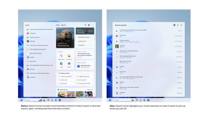 Windows 11 Search Box with a magnifying glass icon and search results