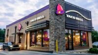 Taco Bell logo displayed on a restaurant building