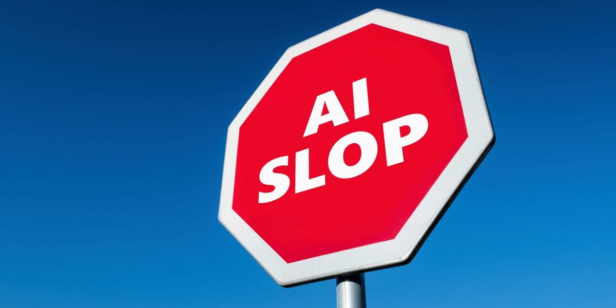Illustration of various social media logos with a 'no AI slop' or 'quality content' symbol, representing platforms cracking down on AI-generated content.