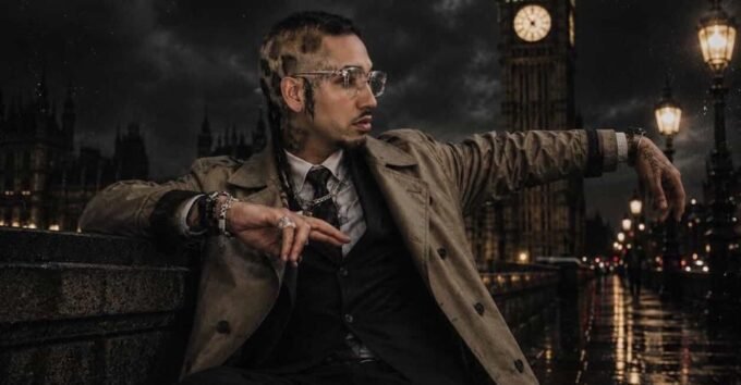 Fenix Flexin's "Rubberz" single cover art, flagged as potentially AI-generated.