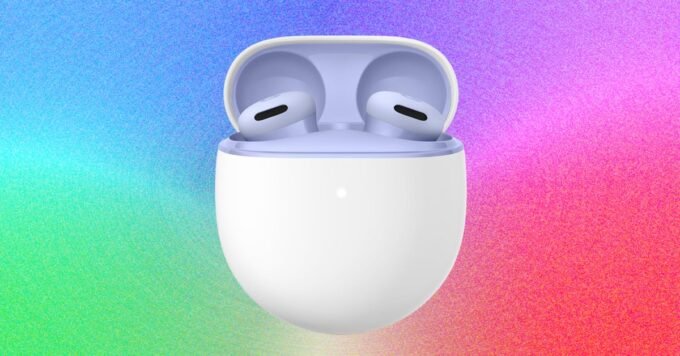 A selection of modern wireless earbuds from top brands like Apple, Google, and Samsung, showcasing their compact design and charging cases.