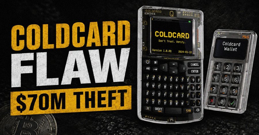 Coldcard's $70 Million Bitcoin Heist: Unpacking the Firmware Flaw That Rocked Crypto Security 3 Illustration of a Coldcard hardware wallet with a Bitcoin symbol, representing the security flaw and the significant Bitcoin theft.