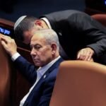 رئيس الوزراء الإسرائيلي بنيامين نتنياهو في جلسة بالكنيست يناقش خطة السلام في غزة.