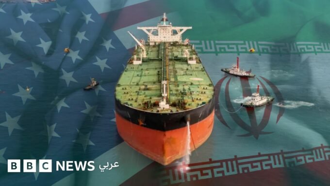 شروط إيران الستة لفتح مضيق هرمز: تصعيد في المفاوضات أم تكتيك تفاوضي؟ 9 ناقلات نفط تعبر مضيق هرمز الاستراتيجي، رمزاً لأهمية الممر المائي في التجارة العالمية والصراع الإقليمي.