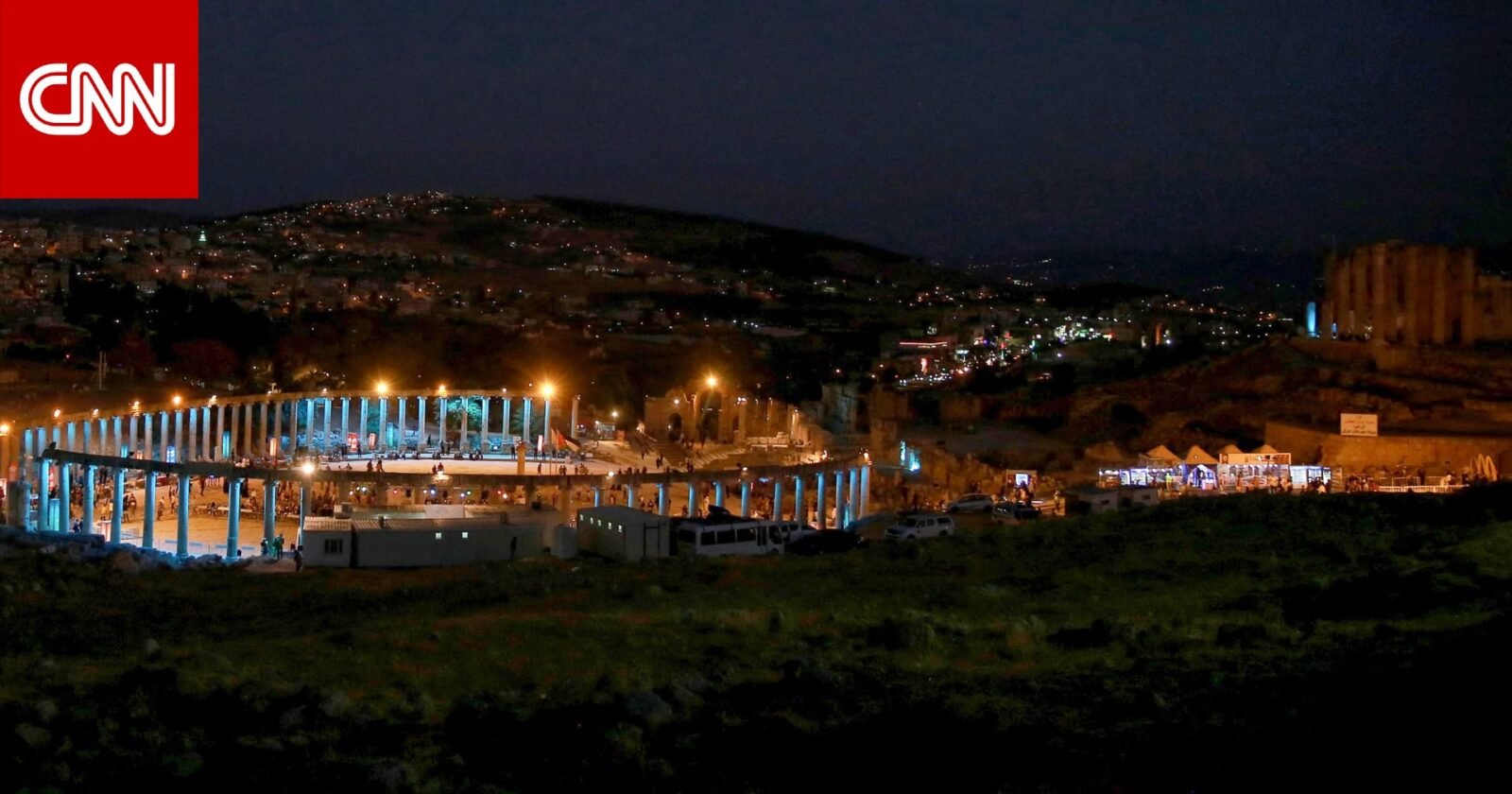 صورة للمسرح الجنوبي الأثري في مدينة جرش الأردنية