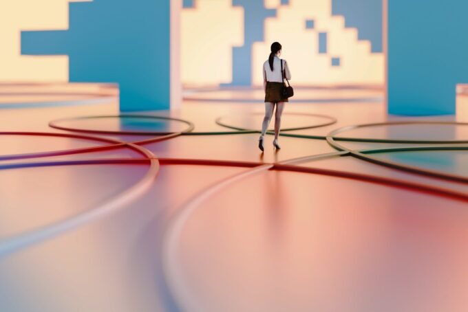 Navigating the Entrepreneurial Seasons: A Cycle of Growth and Reinvention 9 A conceptual image showing four distinct seasons transitioning, with elements representing business growth and an entrepreneur's journey.