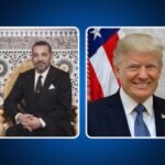 Le président Donald Trump et le roi Mohammed VI, symbolisant l'alliance maroco-américaine renforcée et la reconnaissance du Sahara marocain.