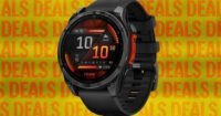 Garmin Fenix 8 AMOLED smartwatch displaying fitness data on a wrist