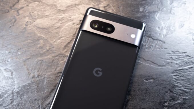 A Google Pixel phone displaying emergency contact information on its lock screen, symbolizing safety features.