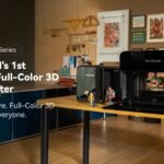 HeyGears G1 Series desktop full-color 3D and UV printer showcasing its modular design and vibrant print capabilities.