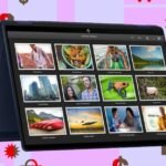 HP OmniBook X Flip 2-in-1 laptop in tented mode, showcasing its flexible design and touchscreen