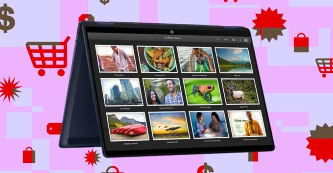 Unbeatable Value: HP OmniBook X Flip Drops to $699.99 – Plus Top Tech Deals You Can't Miss! 9 HP OmniBook X Flip 2-in-1 laptop in tented mode, showcasing its flexible design and touchscreen