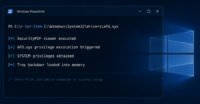 Illustration of cyber attack with Lazarus Group logo and Windows icon