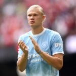 Manchester City and Bournemouth players compete in a Premier League match