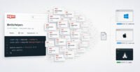 Illustration of a compromised npm package or a digital threat targeting multiple operating systems.