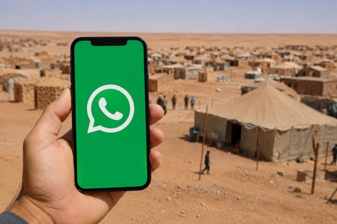 Photomontage de Brahim Ghali et du logo WhatsApp, symbolisant la réactivation du «Bataillon contre les traîtres» du Polisario.