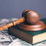 Illustration of cryptocurrency logos, Binance and RedotPay, clashing in a legal dispute