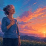 A person taking a moment for self-care amidst a busy schedule, perhaps meditating or doing a quick exercise.