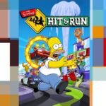 Screenshot from The Simpsons: Hit & Run game featuring Homer Simpson in a car, with the game logo.