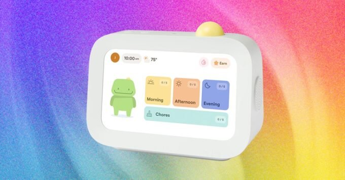 Skylight Buddy device displaying a routine task for a child
