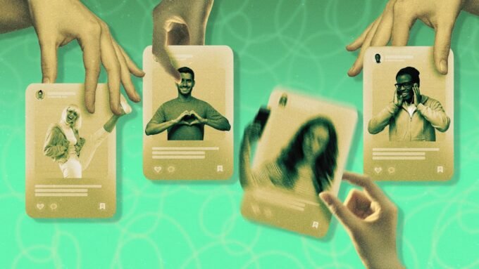 A stylized illustration of social media icons connected to a brain-like AI network, symbolizing data being used for AI training.
