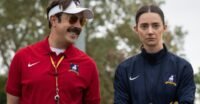 Ted Lasso (Jason Sudeikis) coaching a new women's football team, symbolizing the show's soft reboot for Apple TV+.