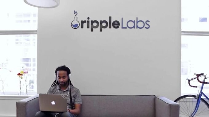 XRP Ledger logo with tokenized real-world assets in the background, symbolizing institutional adoption and privacy features.