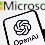 OpenAI and Microsoft logos against a backdrop of legal documents, symbolizing the copyright lawsuit.