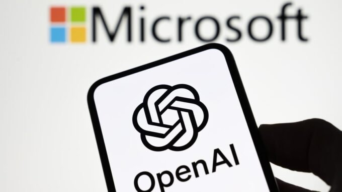 OpenAI and Microsoft logos against a backdrop of legal documents, symbolizing the copyright lawsuit.