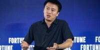 Yuxiang Zhou, founder of Black Lake Technologies, discussing AI's role in business and leadership at the Fortune Leaders Forum.