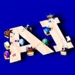A conceptual image showing a team of AI robots collaborating on marketing tasks, with a human overseeing a central dashboard.