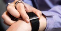 The Whoop MG fitness band, a screenless wearable device.