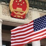 The Silent Surge: How Chinese AI Labs Are Redefining Efficiency to Rival US Dominance 8 A visual representation of AI chips or data flowing, symbolizing the technological competition between the U.S. and China in artificial intelligence.