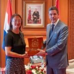 Mohamed Abdennabaoui et Sue Preenen lors de leur rencontre à Rabat pour discuter de coopération judiciaire.