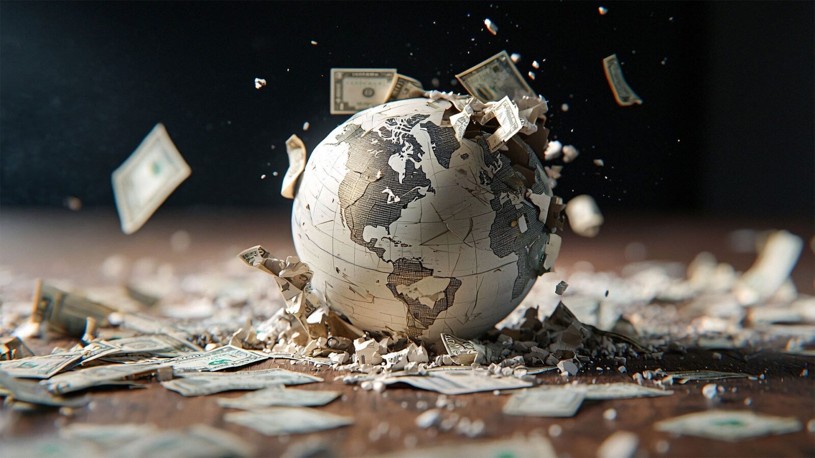 صورة توضيحية لرسوم بيانية اقتصادية تظهر ارتفاع التضخم وأسعار النفط، مع رموز للبنوك المركزية.