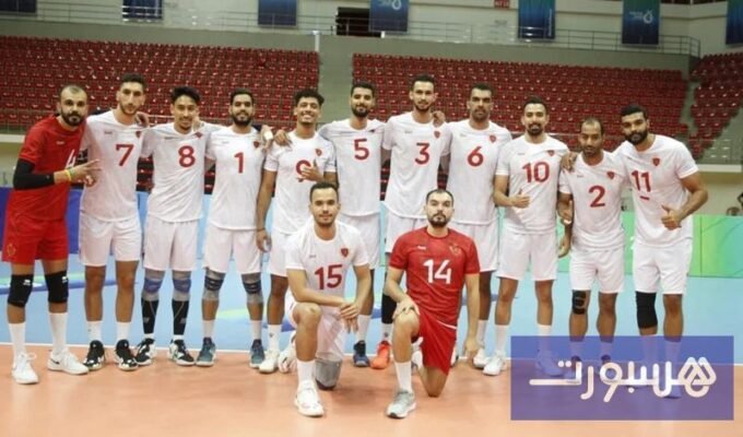 صورة للمنتخب المغربي للكرة الطائرة خلال مباراة في بطولة إفريقيا