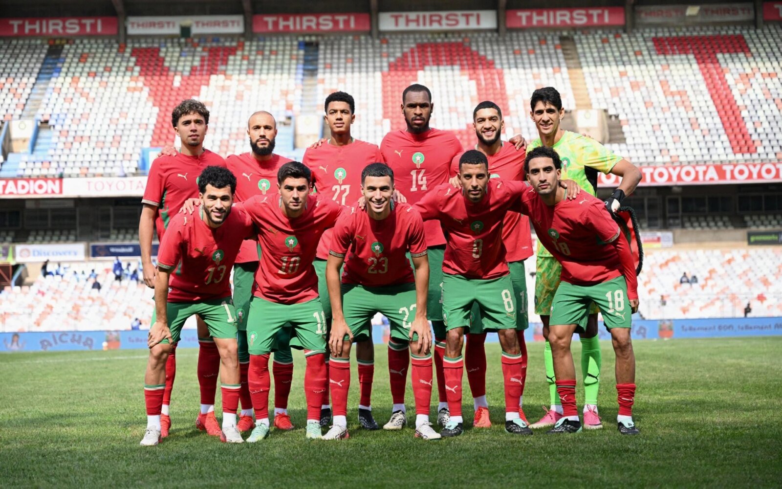 صورة لاعبي المنتخب المغربي خلال مباراة ليسوتو