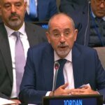 وزير الخارجية الأردني أيمن الصفدي يتحدث في اجتماع وزاري للأمم المتحدة حول حل الدولتين.