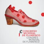 Affiche du Congrès Mondial du Flamenco à Casablanca, mettant en avant des danseurs et musiciens de flamenco.