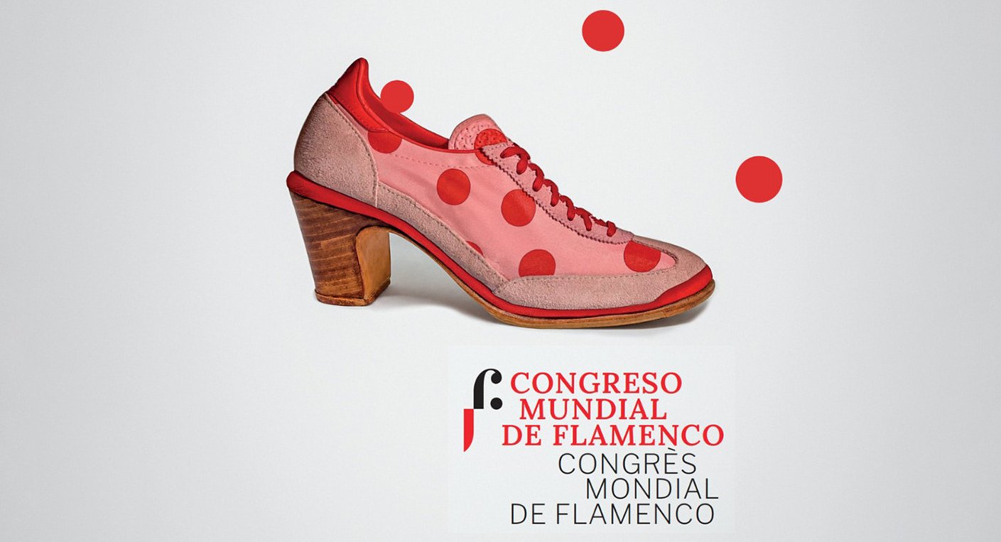 Affiche du Congrès Mondial du Flamenco à Casablanca, mettant en avant des danseurs et musiciens de flamenco.
