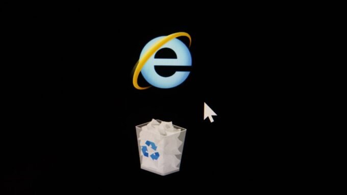 A close-up view of the Microsoft Edge browser logo with the Internet Explorer 'e' symbol subtly integrated, symbolizing the IE mode feature.