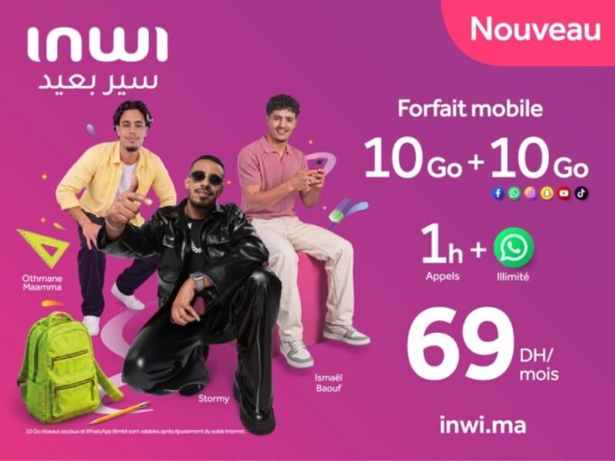 inwi forfait mobile jeunes étudiants TikTok YouTube data illimité WhatsApp Maroc