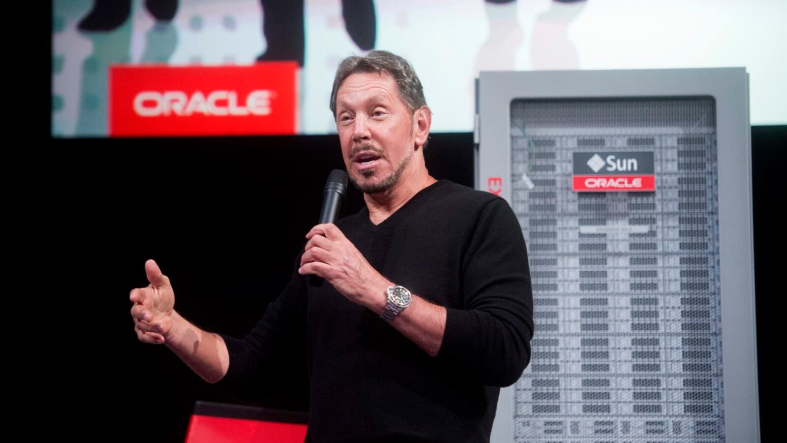 Larry Ellison, Oracle co-founder and chairman, speaking at an event