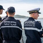 Frégate marocaine Tarik Ben Ziyad et hélicoptère Panther participant aux manœuvres navales conjointes Chebec 2026 en Méditerranée avec la Marine nationale française.